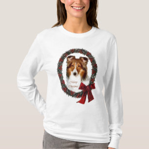 För Sheltie för Shetland Sheepdog gåvor jul T-shirt