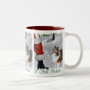 För Sheltie för Shetland Sheepdog gåvor jul Två-Tonad Mugg