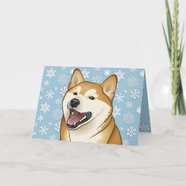 För Shiba Inu för god jul rött kort anpassade