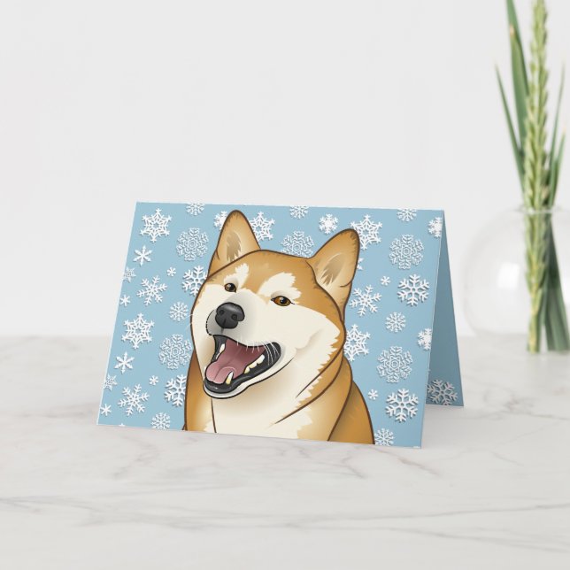 För Shiba Inu för god jul rött kort anpassade (Framsida)