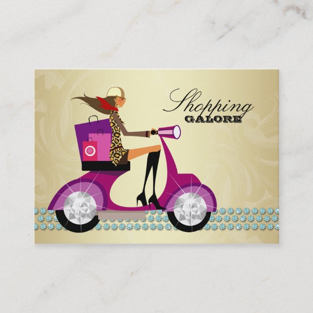 För shopparesmycken för mode personligt guld för visitkort (Framsida)