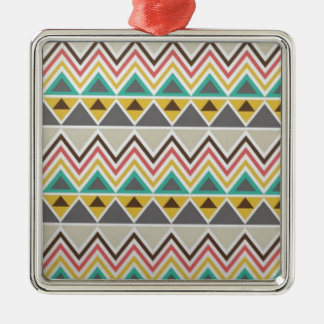 För sicksackdesign för Aztec indian stam- stil Julgransprydnad Metall