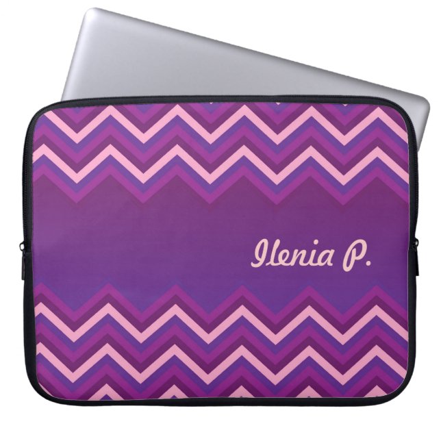 För sicksacksparre för laptop sleeve Retro mönster (Framsidan)