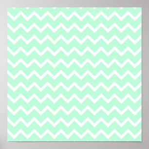 För sicksacksparre för Mint gröna Stripes. Poster