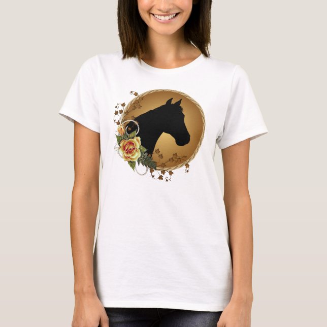För SilhouetteBabydoll för häst Head utslagsplats T Shirt (Framsida)