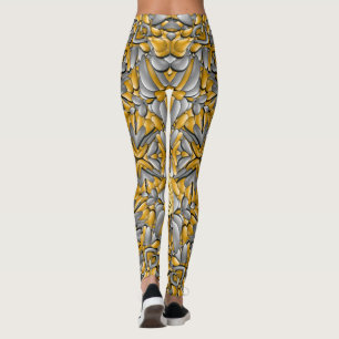 För silvervintage för dyrbar metall guld- leggings