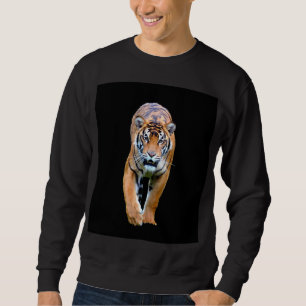 För sin "Walking Tiger Template Modern Manar Basic Lång Ärmad Tröja