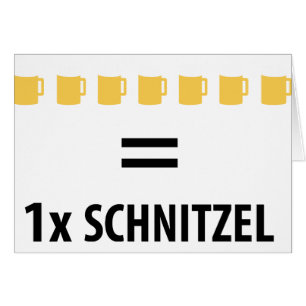 För sindein för 7 Bier symbol för Schnitzel Hälsningskort