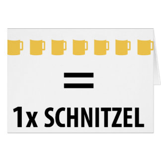 För sindein för 7 Bier symbol för Schnitzel Hälsningskort