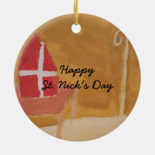 För Sinterklaas för dag för St. Nicks holländs Julgransprydnad Keramik