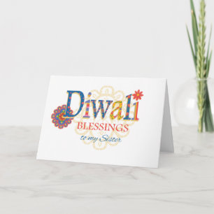 För Sister Diwali Blessar med Rangolis Card Kort