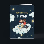 För sister Sistar Birthday Card Kort<br><div class="desc">Modern lek på ord systerfödelsekort. Perfekt till en speciell flicka,  kvinna. Utformning av exklusiven till Gröntens varumärke Elephant Cards.</div>