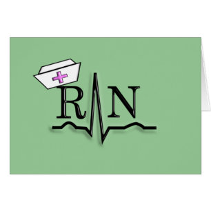 För sjuksköterskalock för RN QRS design Hälsningskort