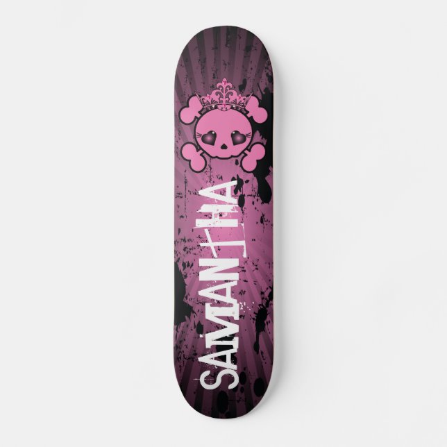 För skalleCrossbones för EMO rosa Skateboard för (Framsida)