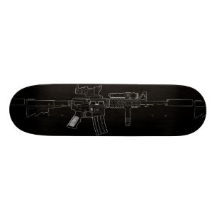 För Skateboarddäck för M4 SOPMOD svart Mini Skateboard Bräda 18,7 Cm