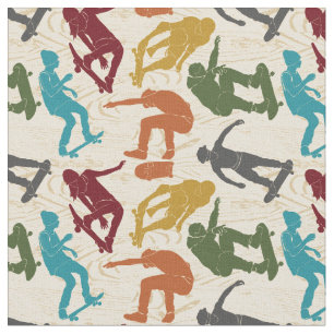 För Skateboarders Skateboarding Graphics Collage Tyg