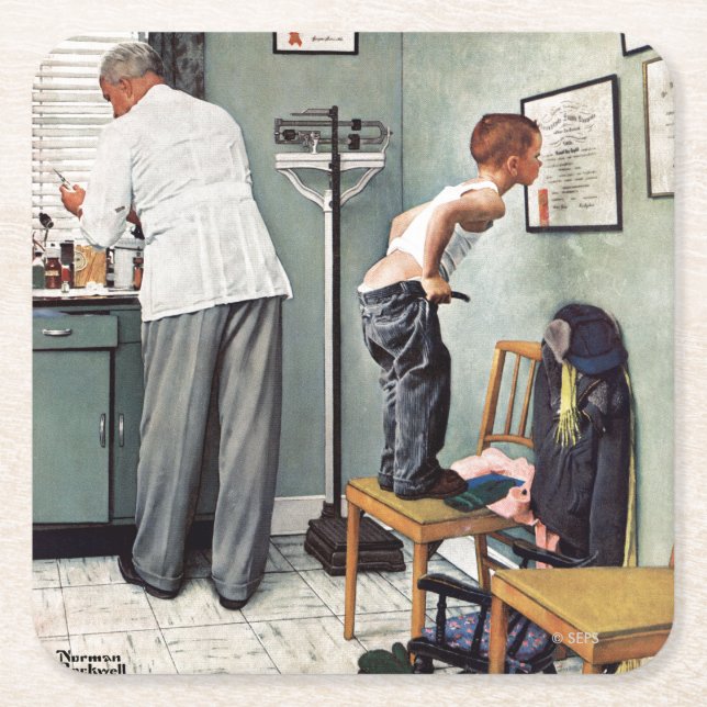 För skjutit eller på doktorn underlägg papper kvadrat (Framsidan)