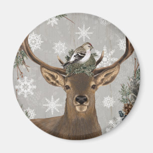 för skogsmarkvinter för modern vintage lantlig magnet