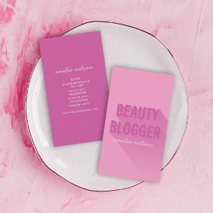 För skönhetbloggare för typografi rosa visitkort