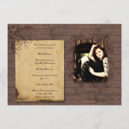 För skönhetstudenten för ladugård Wood meddelande Inbjudningar