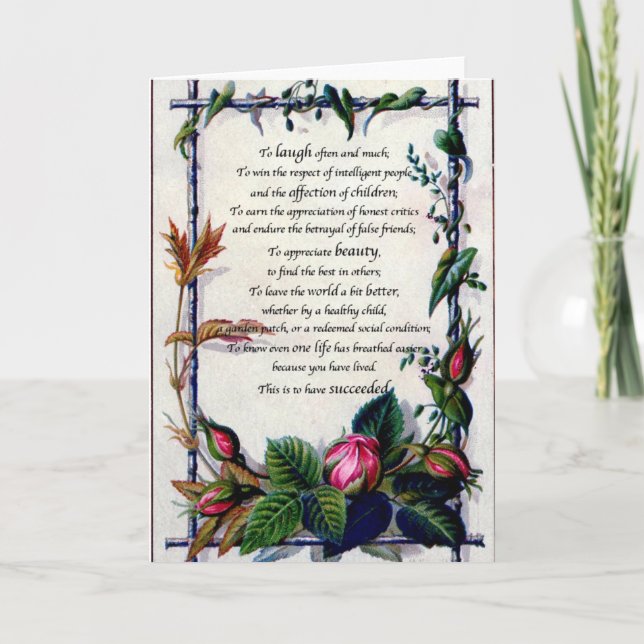 "För skratt Emerson ofta" kort (Framsida)