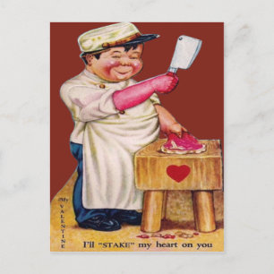 För slaktarevalentin för vintage Retro kort