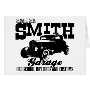 För smedhot rod för Mrs.& Herr garage Hälsningskort