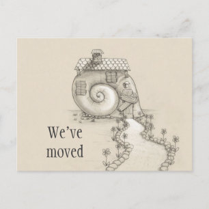 För snigelhus för vi har flyttat ny adress vykort