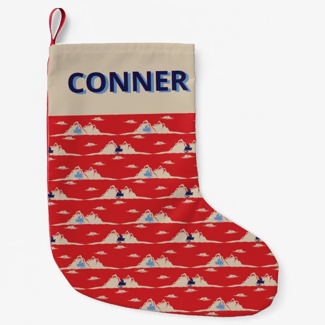 För Snowmobilers Snowmobile Mönster Personlig Liten Julstrumpa (Framsidan)