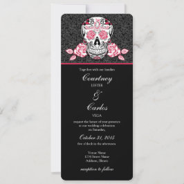 För sockerskalle för day of the dead röd inbjudan