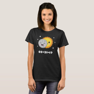 För sol- gullig tecknad Kawaii förmörkelseT-tröja T-shirt