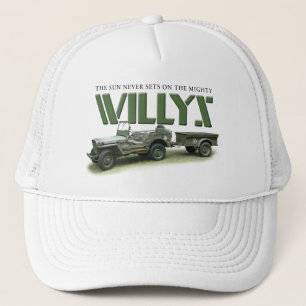 För sol uppsättningar aldrig på den Willys hatt Truckerkeps