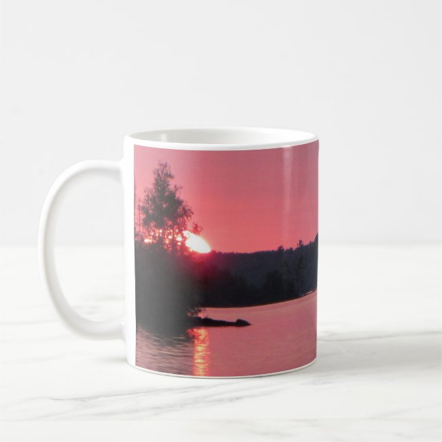 För solnedgångrosa ros för sjö lämnad Vermilion Kaffemugg (Vänster)