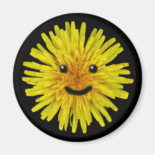För sommarmaskros för lycklig gul blomma på nå magnet