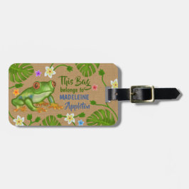 För sommarstrand för groda tropisk personlig för bagagebricka