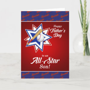 För Son All Star Baseball ThLED Fars dag Helgkort