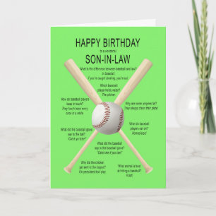 För son-i-lag födelsedagbaseballskämt kort