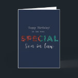 För son in law Speciell Birday Card Kort<br><div class="desc">Contemporary speciell son i födelsedagskort. Perfekt för en man. Utformning av exklusiven till Gröntens varumärke Elephant Cards.</div>