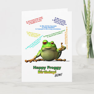 För Son Lots Froggy Jokes Birthday Card Kort