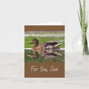För Son Mallard Anka Nature Birthday Kort