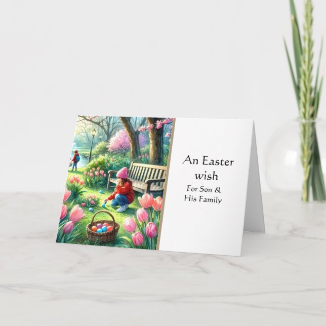 För Son och hans fru Glad påsk-hälsningskort Kort (Framsida)