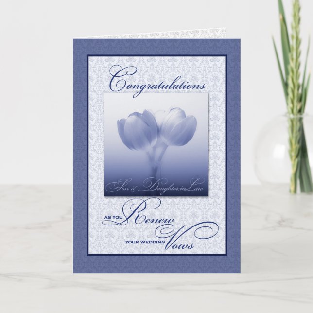 för Son och hans Grattisar för förnyelse av frun V Inbjudan (Framsida)