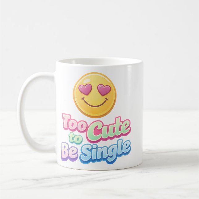 För söß för att vara singel Emoji-Mugg Kaffemugg (Vänster)