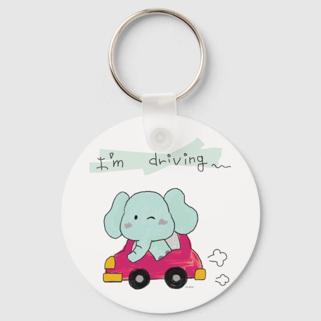 för söt blå elefant nyckelring (Framsida)
