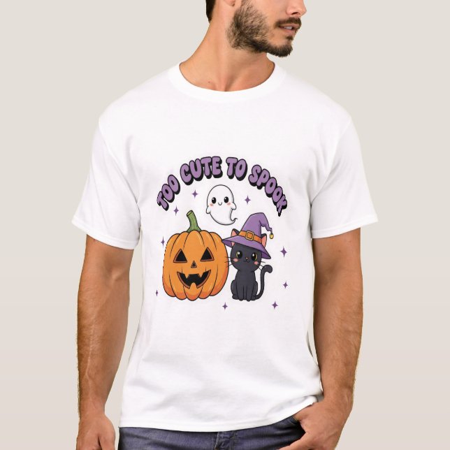 För söt för att hemsöka Halloween T Shirt (Framsida)