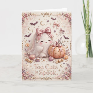 För söt för att skrämma Kawaii spök Halloween häls Kort