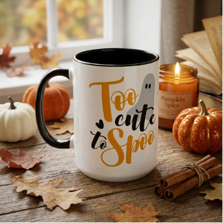 För söt för att skrämma spök Halloween rolig hoodi Mugg
