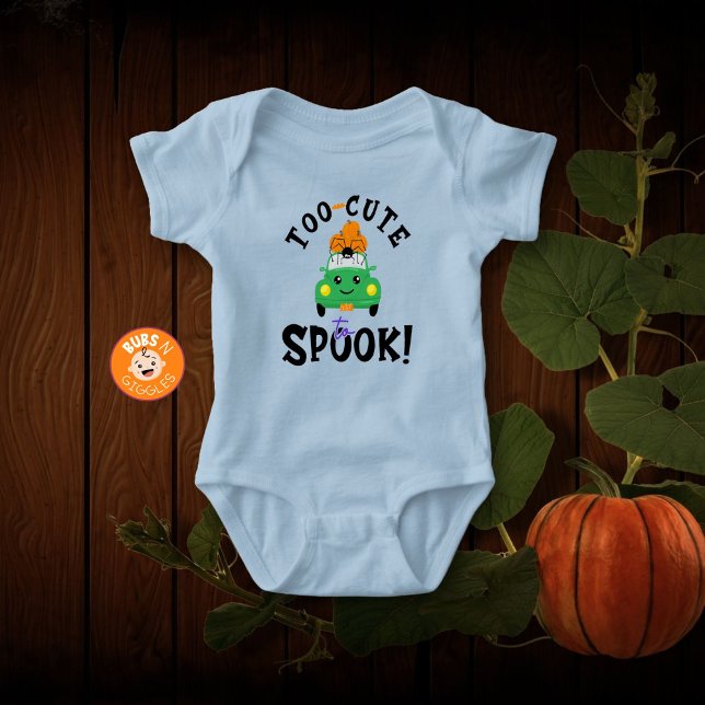 För söt för att skrämmas! Halloween bil blå T Shirt (Skapare uppladdad)