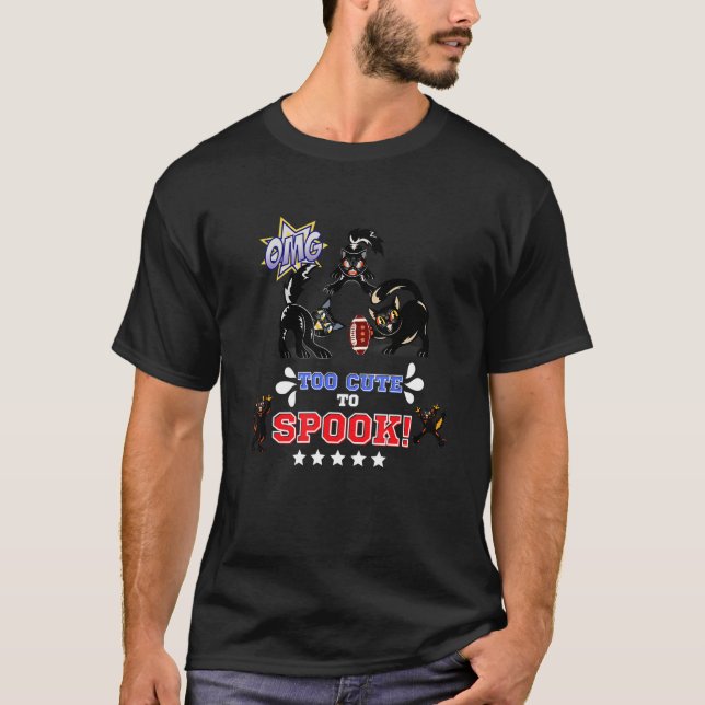 För söt för att skrämmas Kattfotboll T Shirt (Framsida)