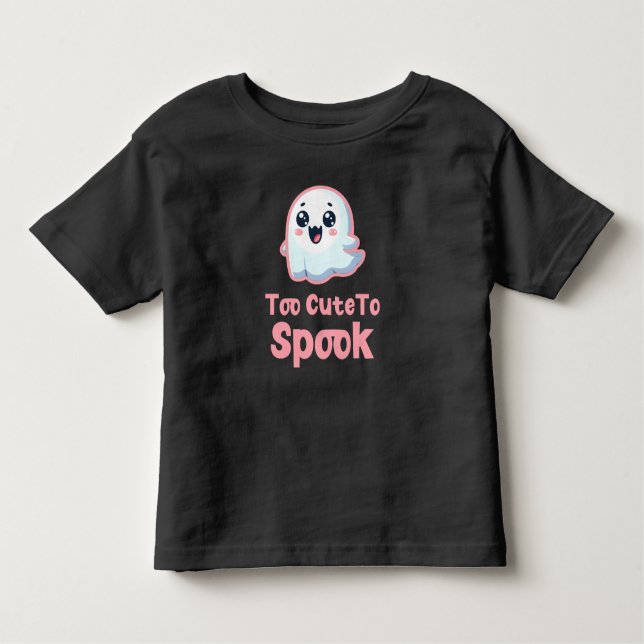För söt för att skrämmas, söta Halloween barn T Shirt (Framsida)